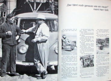 Volkswagen T1 Transporter Modellprogramm "Wie lange arbeitet so ein VW?" 1964 Automobilprospekt (2907)